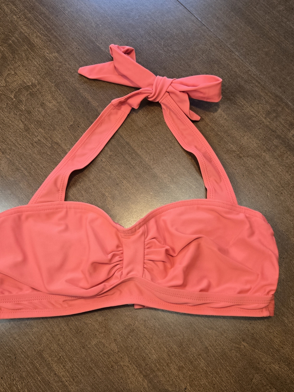 Athleta Neon Pink Bra Cup Halter Bikini Swim Top 34B/C - 34B - 34C